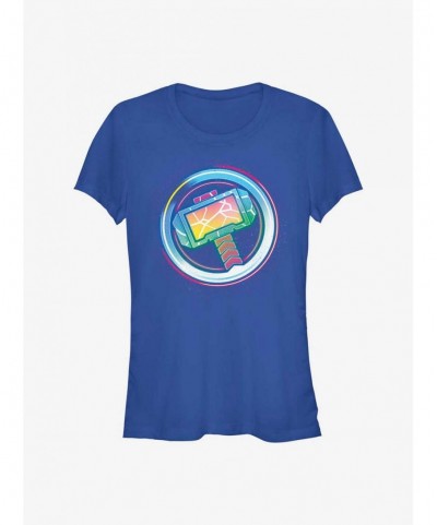 Hot Selling Marvel Thor: Love and Thunder Hammer Icon Girls T-Shirt $7.77 T-Shirts