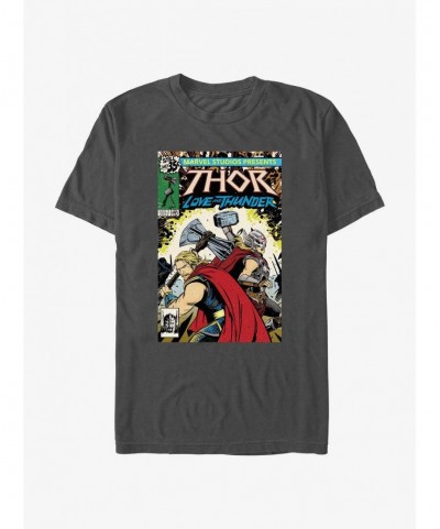 Clearance Marvel Thor Love And Thunder Comic Book Cover T-Shirt $6.06 T-Shirts