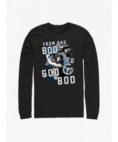 Discount Marvel Thor: Love and Thunder From Dad Bod To God Bod Long-Sleeve T-Shirt $8.42 T-Shirts