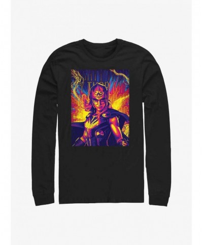 Bestselling Marvel Thor: Love And Thunder Mighty Hero Lightning Long Sleeve T-Shirt $8.69 T-Shirts