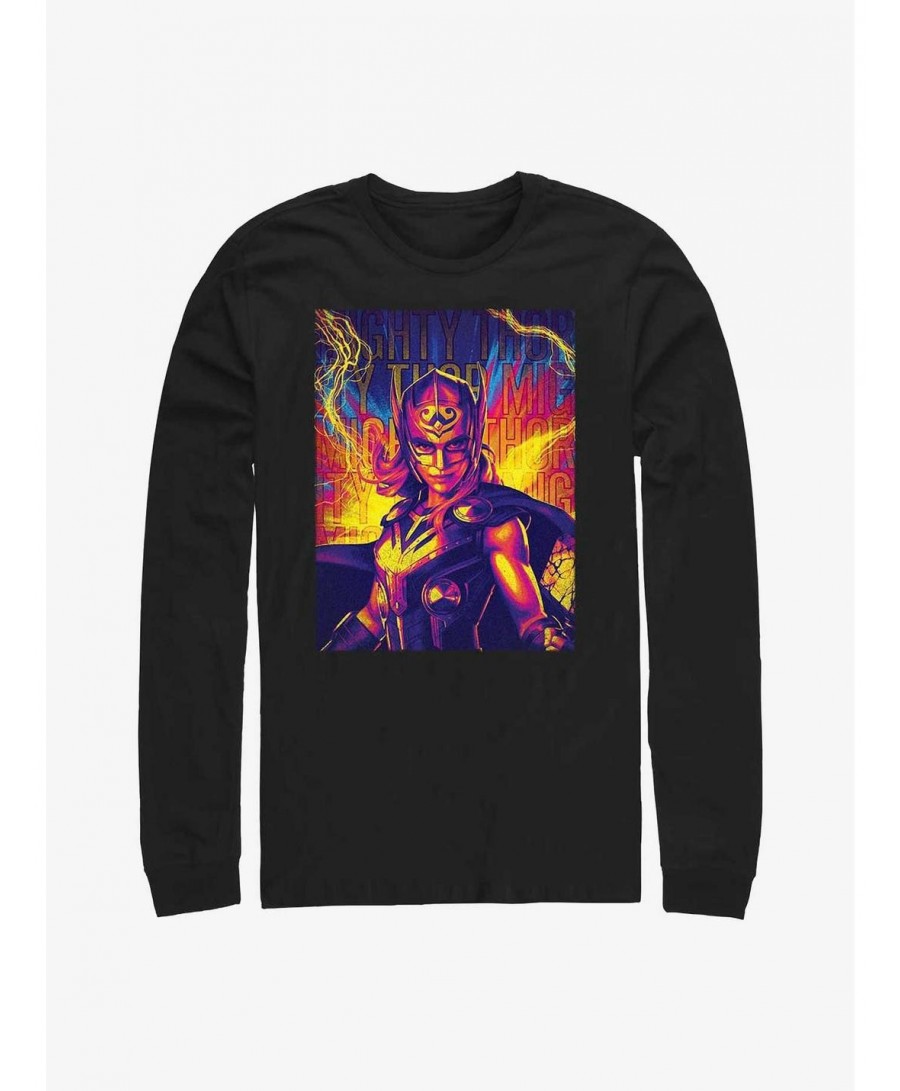 Bestselling Marvel Thor: Love And Thunder Mighty Hero Lightning Long Sleeve T-Shirt $8.69 T-Shirts