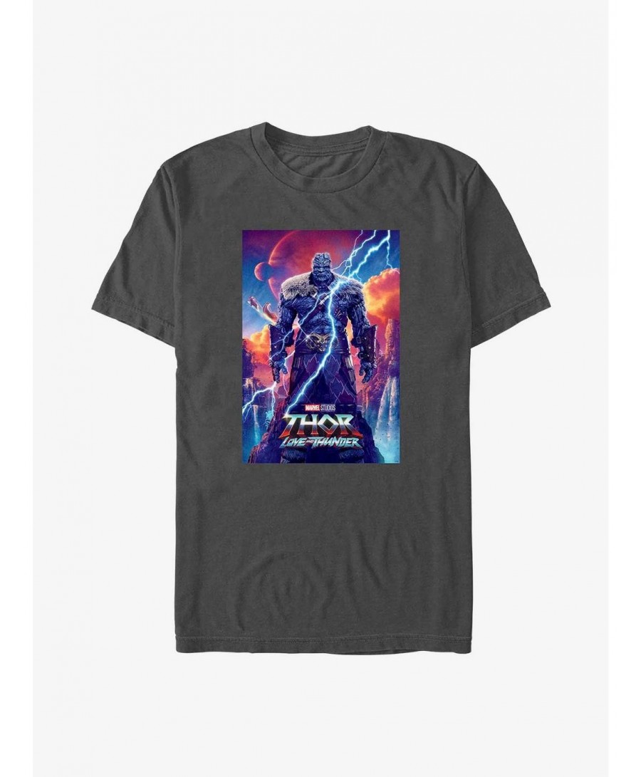 Pre-sale Marvel Thor: Love and Thunder Korg Movie Poster T-Shirt $7.45 T-Shirts