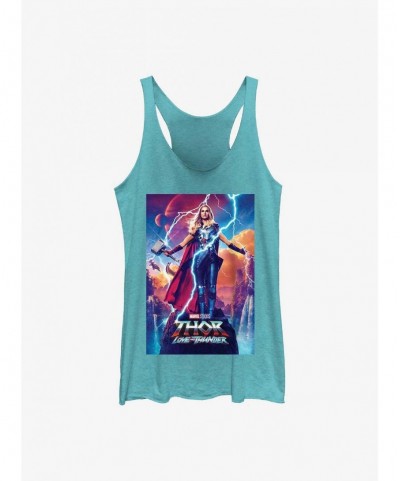 Value Item Marvel Thor: Love and Thunder Mighty Thor Movie Poster Girls Tank $10.15 Tanks