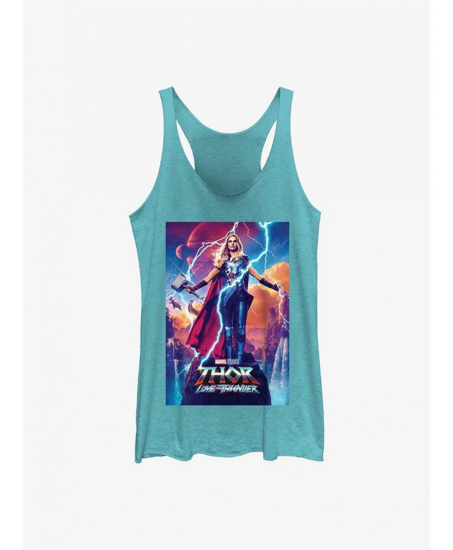 Value Item Marvel Thor: Love and Thunder Mighty Thor Movie Poster Girls Tank $10.15 Tanks