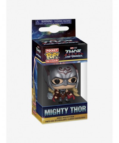 Low Price Funko Marvel Thor: Love And Thunder Pocket Pop! Mighty Thor Vinyl Key Chain $3.71 Key Chains