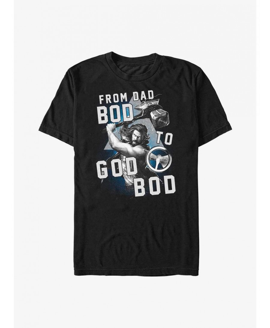 Value for Money Marvel Thor: Love and Thunder From Dad Bod To God Bod T-Shirt $6.21 T-Shirts