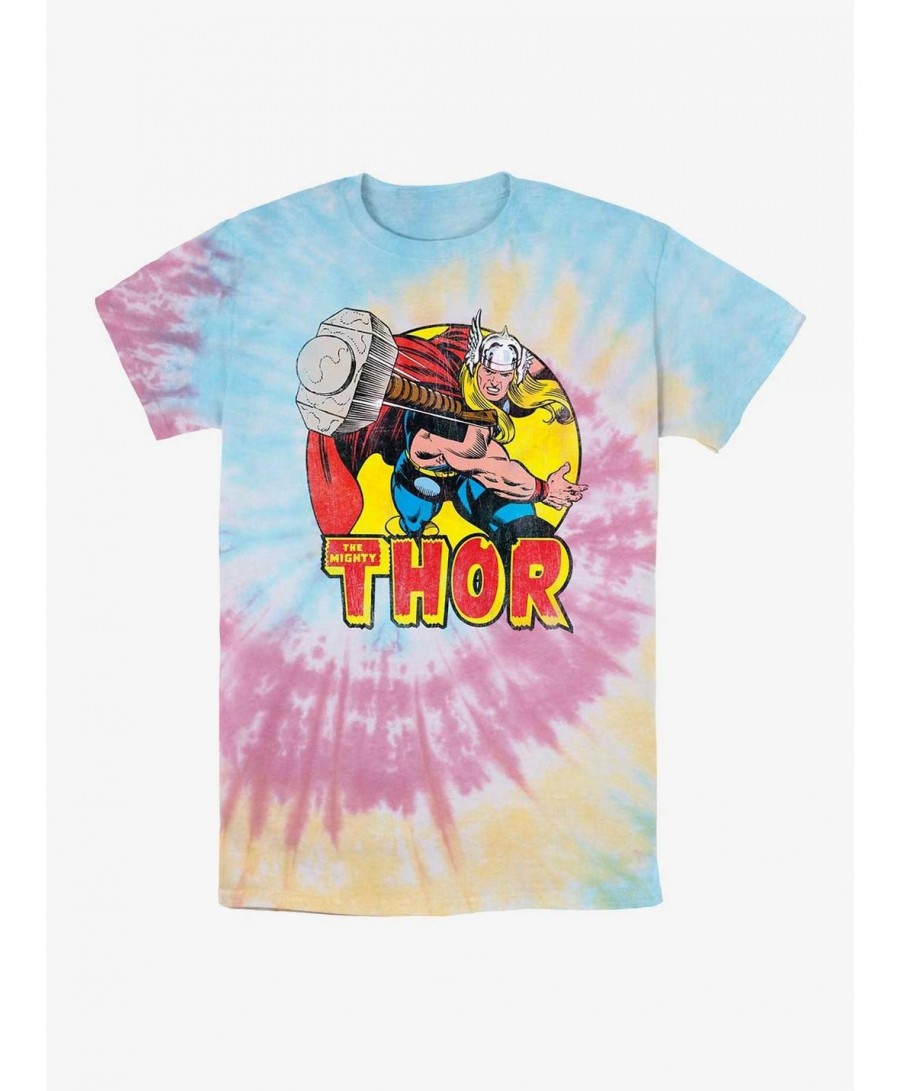 Hot Selling Marvel Thor Mighty Thor Tie Dye T-Shirt $8.42 T-Shirts