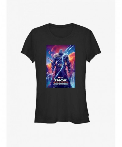 Seasonal Sale Marvel Thor: Love and Thunder Korg Movie Poster Girls T-Shirt $7.60 T-Shirts