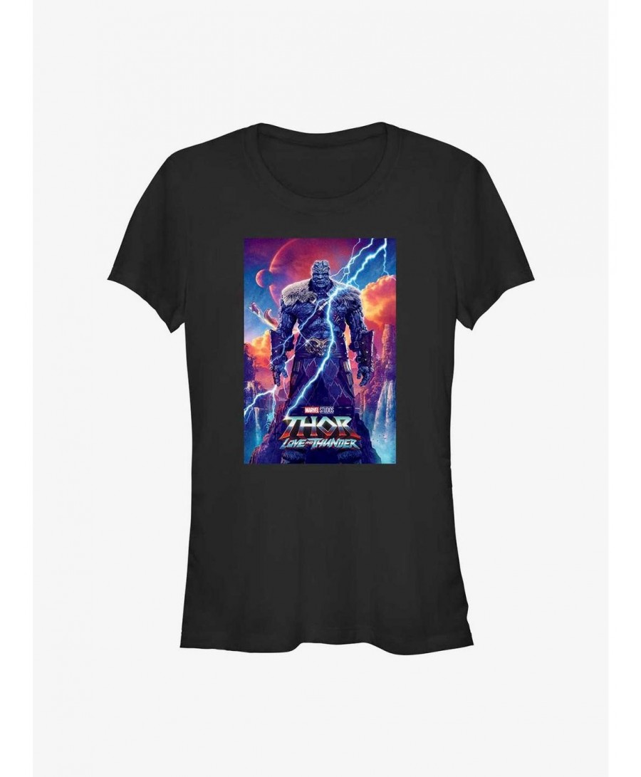 Seasonal Sale Marvel Thor: Love and Thunder Korg Movie Poster Girls T-Shirt $7.60 T-Shirts