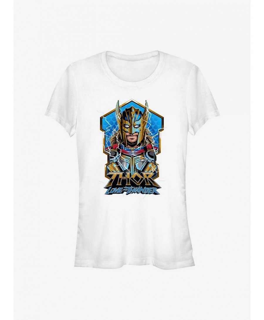 Sale Item Marvel Thor: Love and Thunder Badge Of Thor Girls T-Shirt $7.93 T-Shirts