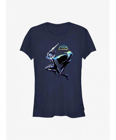 Clearance Marvel Thor: Love and Thunder Valkyrie Hero Shot Girls T-Shirt $8.09 T-Shirts