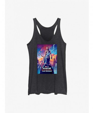 Huge Discount Marvel Thor: Love and Thunder Valkyrie Movie Poster Girls Tank $6.63 Tanks