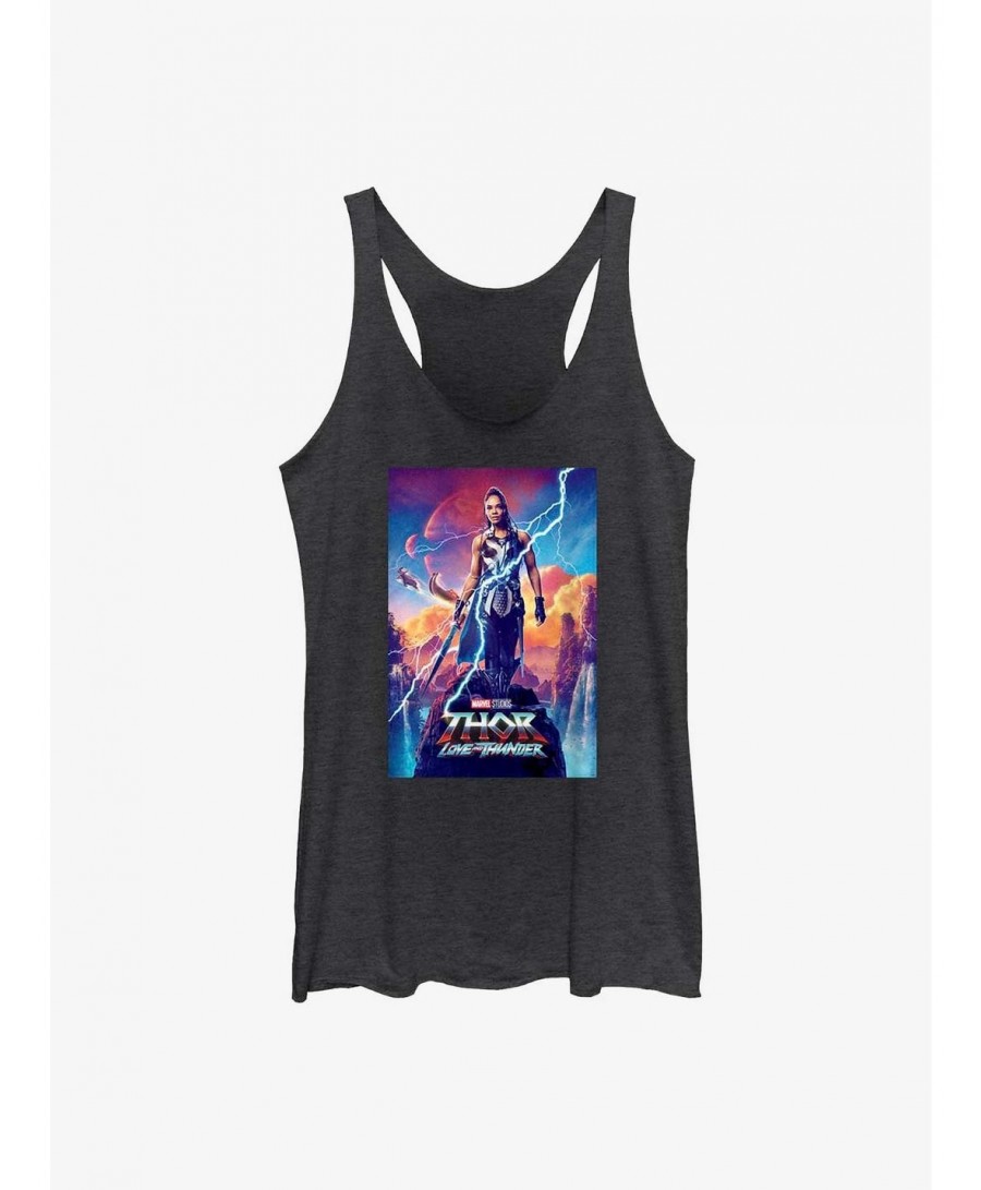 Huge Discount Marvel Thor: Love and Thunder Valkyrie Movie Poster Girls Tank $6.63 Tanks