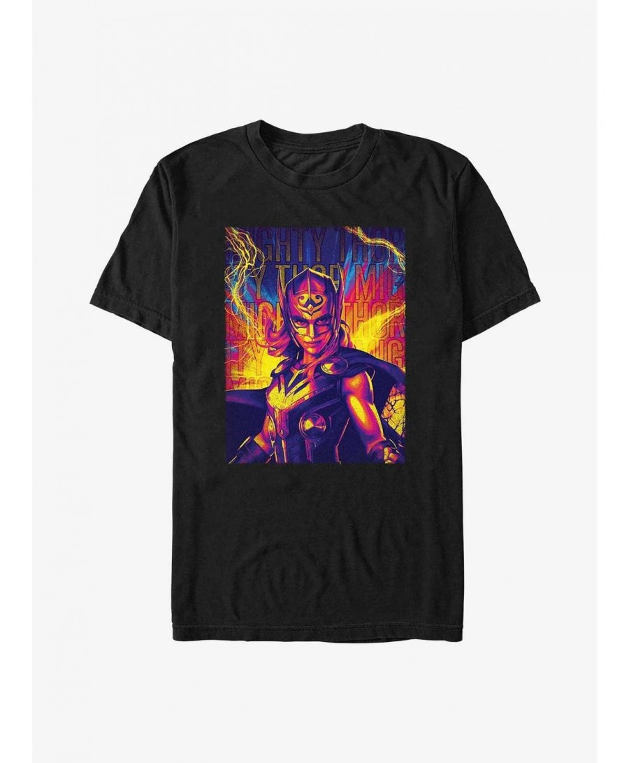 Best Deal Marvel Thor: Love And Thunder Mighty Hero Lightning T-Shirt $7.45 T-Shirts