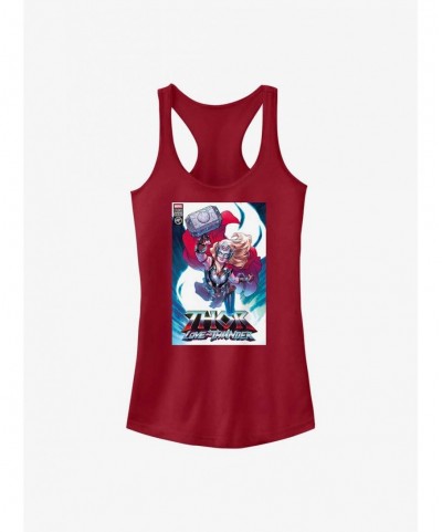 Flash Deal Marvel Thor: Love and Thunder Jane Foster Comic Cover Girls Tank $9.16 Tanks