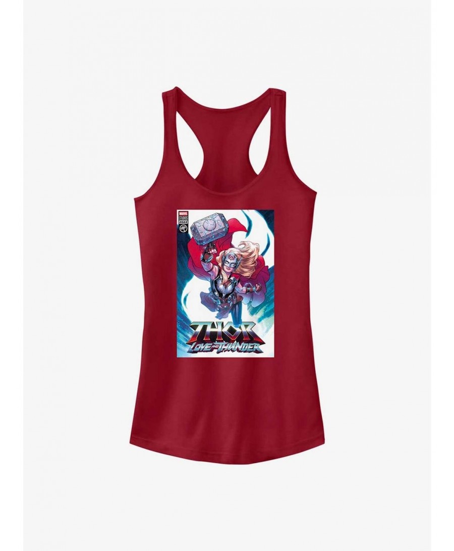 Flash Deal Marvel Thor: Love and Thunder Jane Foster Comic Cover Girls Tank $9.16 Tanks