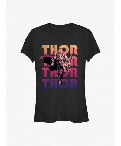 Limited Time Special Marvel Thor: Love and Thunder God of Thunder and Lightning Girls T-Shirt $7.44 T-Shirts