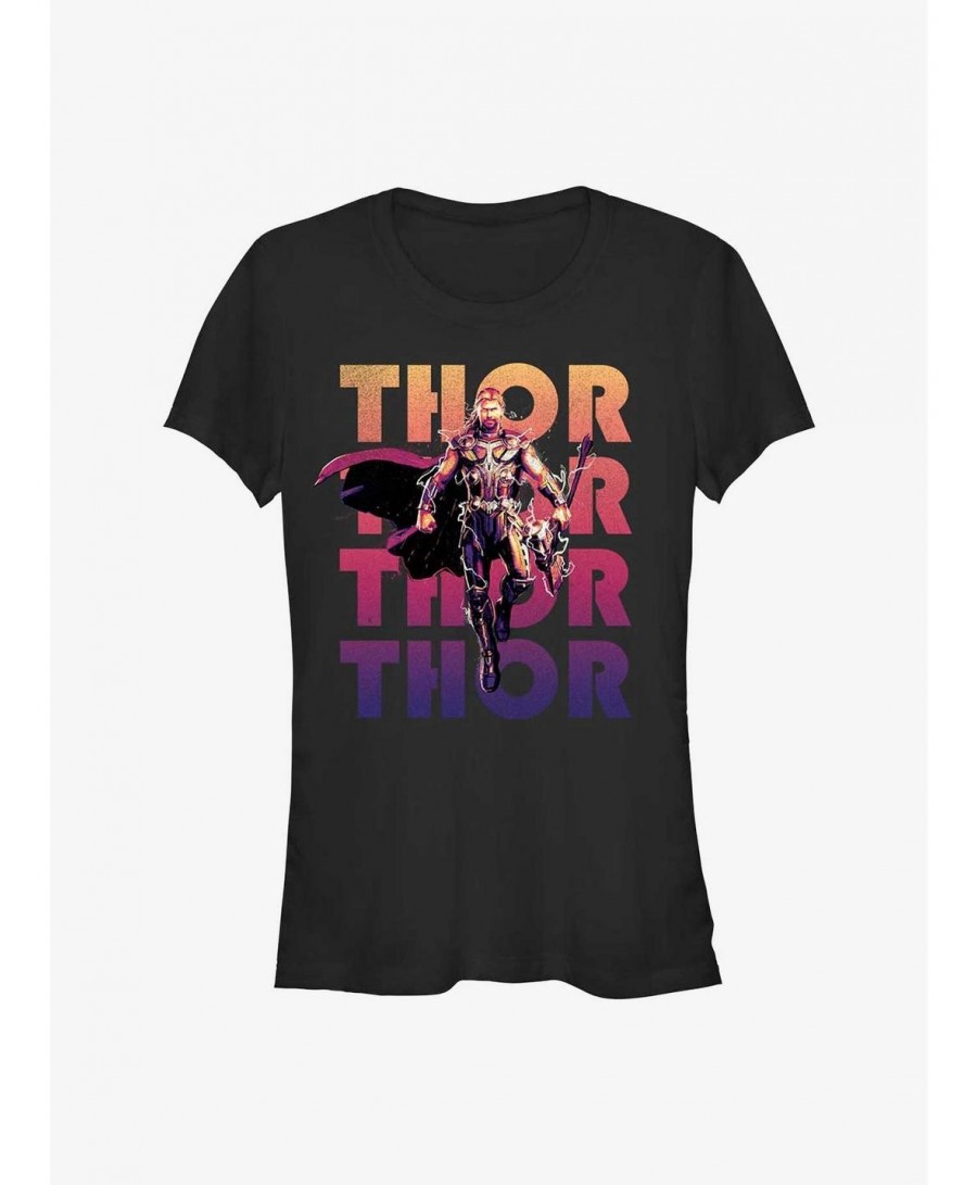 Limited Time Special Marvel Thor: Love and Thunder God of Thunder and Lightning Girls T-Shirt $7.44 T-Shirts