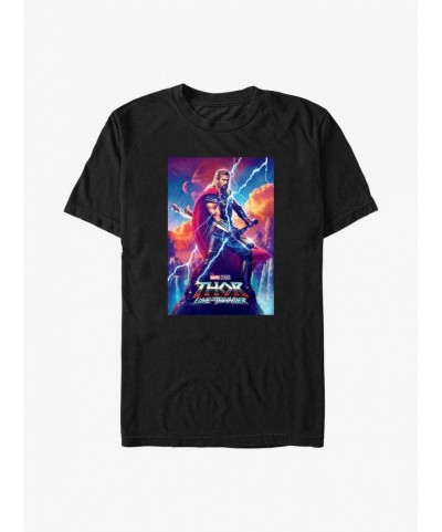 Clearance Marvel Thor: Love and Thunder Asgardian Movie Poster T-Shirt $5.28 T-Shirts