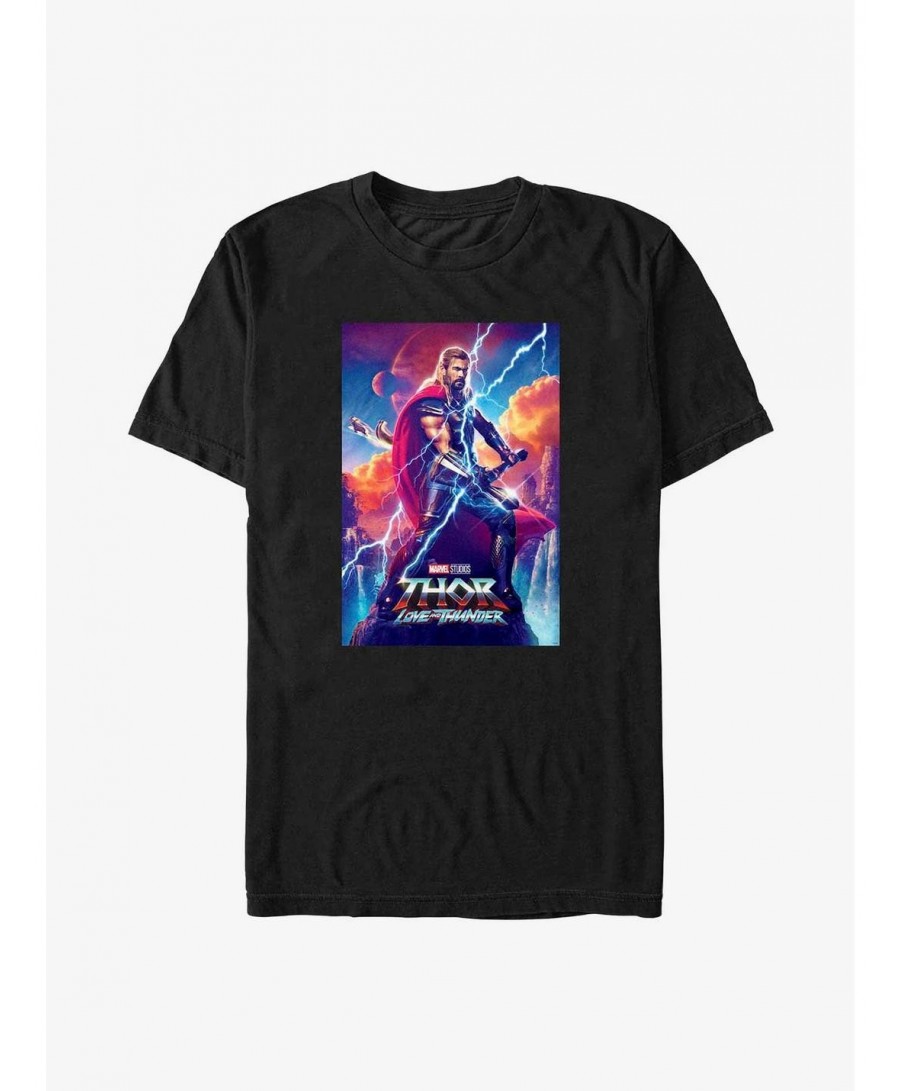 Clearance Marvel Thor: Love and Thunder Asgardian Movie Poster T-Shirt $5.28 T-Shirts