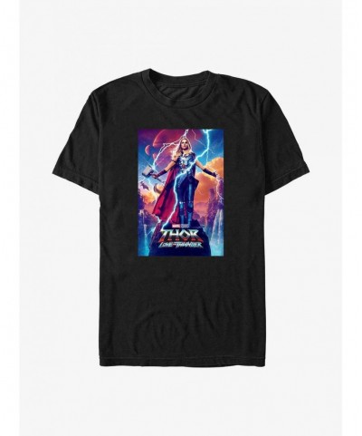 Fashion Marvel Thor: Love and Thunder Mighty Thor Movie Poster T-Shirt $5.12 T-Shirts