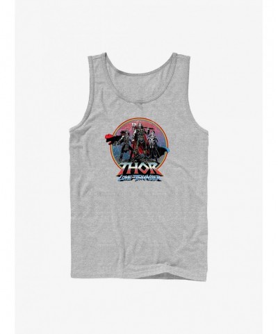 Cheap Sale Marvel Thor: Love And Thunder Asgardians Circle Badge Tank $6.18 Tanks