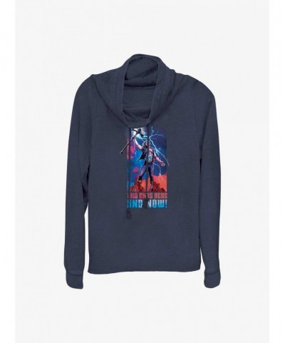 Value Item Marvel Thor: Love and Thunder Ends Here and Now Cowl Neck Long-Sleeve Top $15.80 Tops