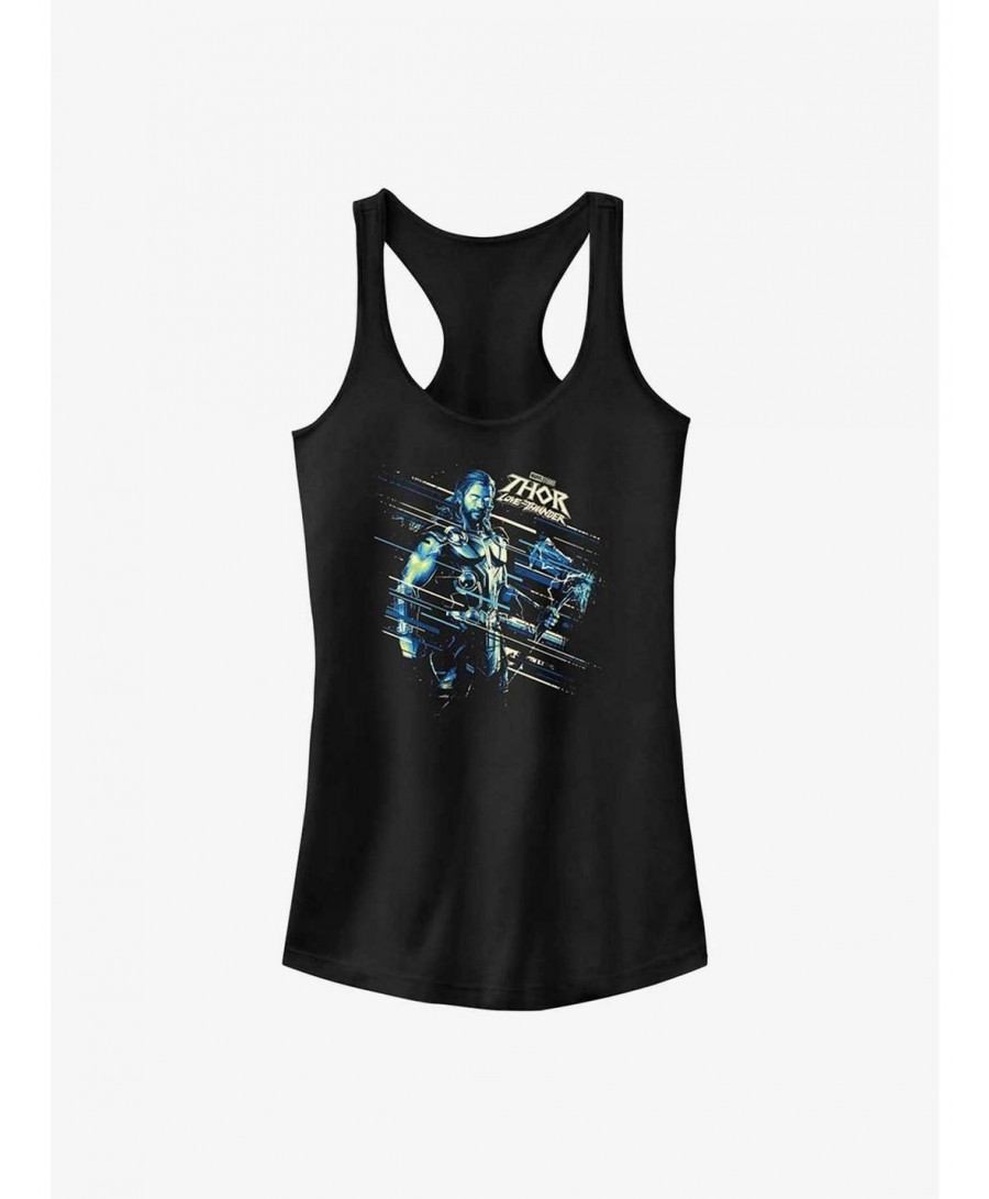 Sale Item Marvel Thor: Love and Thunder Thor Hero Shot Girls Tank $8.37 Tanks