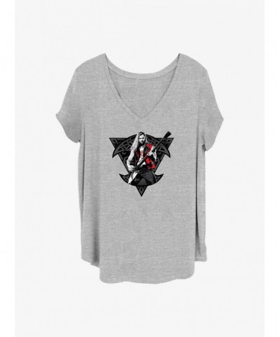 Flash Deal Marvel Thor: Love And Thunder Rocker Viking Thor Girls T-Shirt Plus Size $10.40 T-Shirts