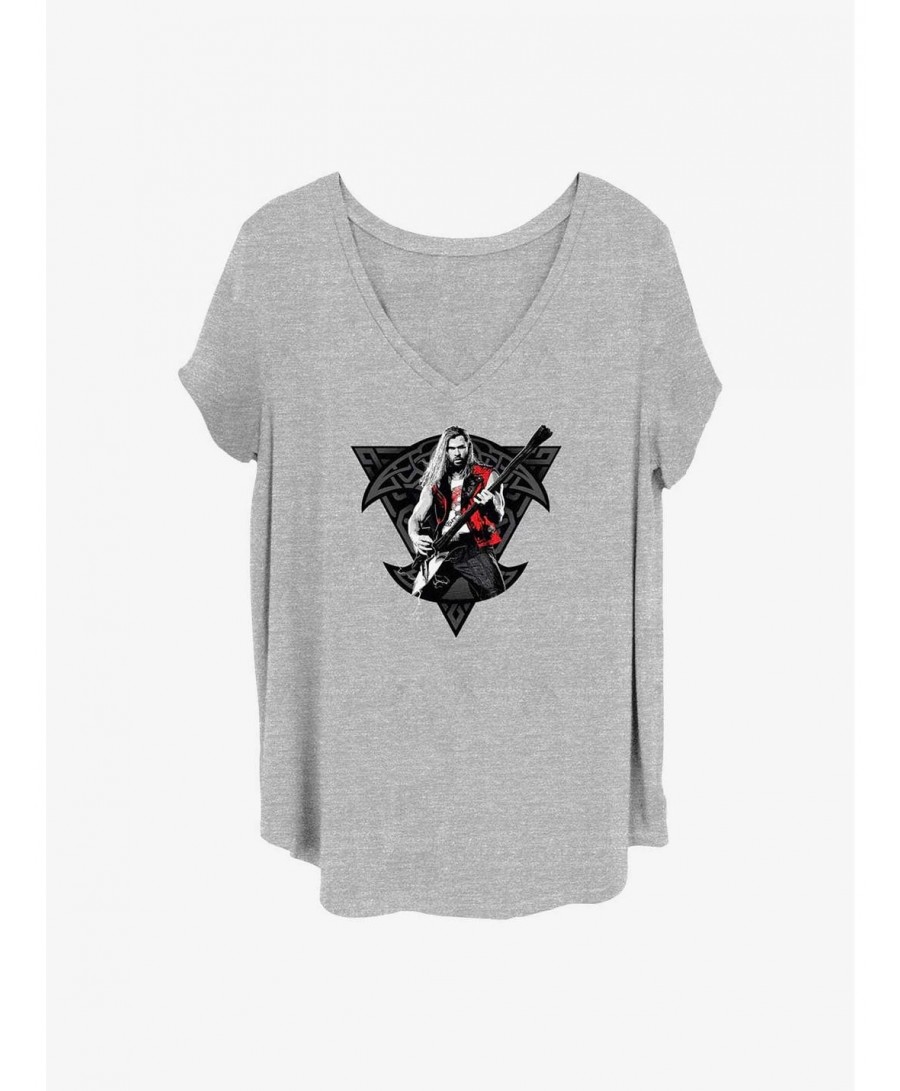 Flash Deal Marvel Thor: Love And Thunder Rocker Viking Thor Girls T-Shirt Plus Size $10.40 T-Shirts