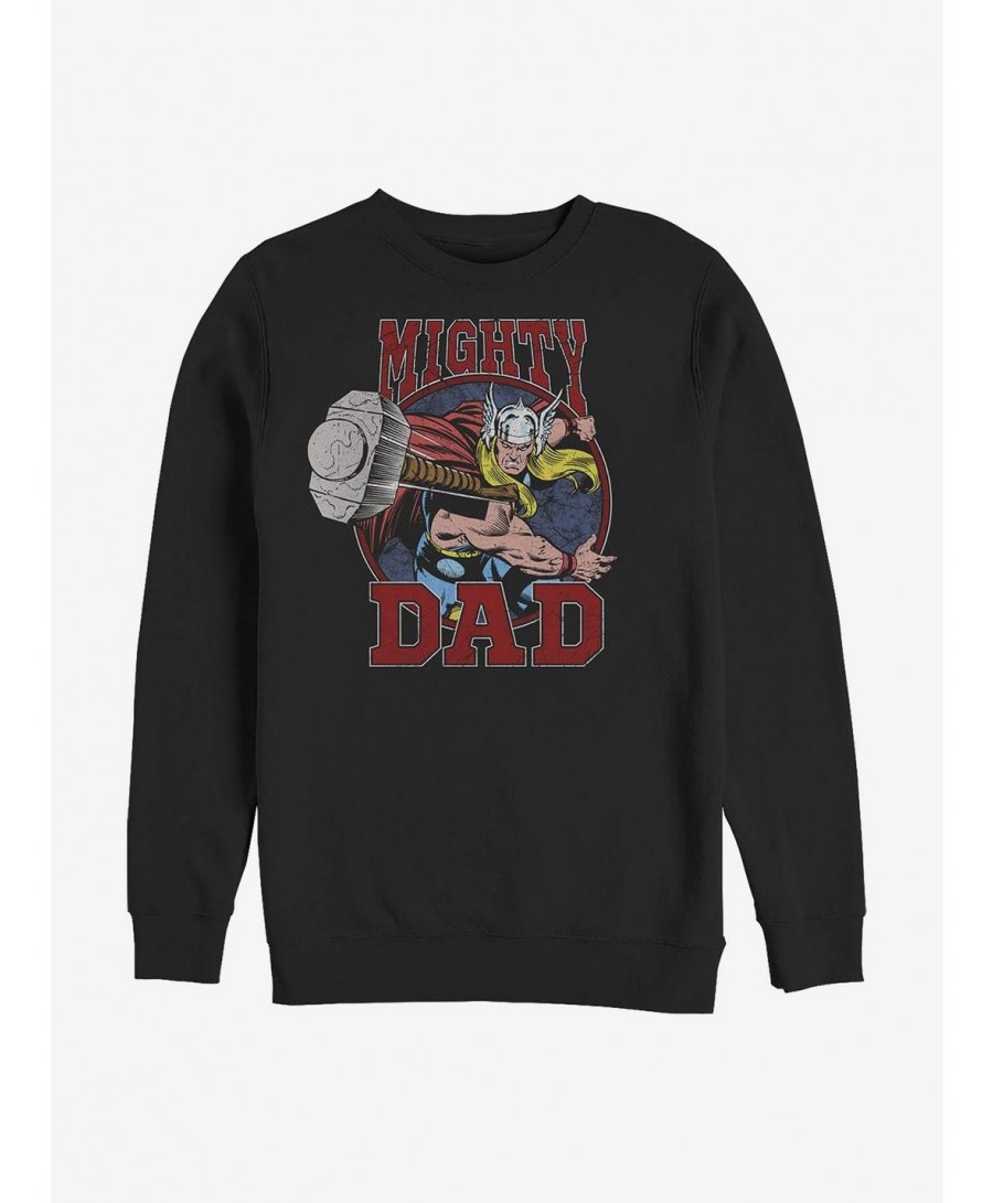 Bestselling Marvel Thor Mighty Dad Crew Sweatshirt $13.28 Sweatshirts