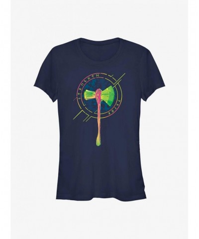 Huge Discount Marvel Thor: Love and Thunder Thor Axe Badge Girls T-Shirt $7.60 T-Shirts