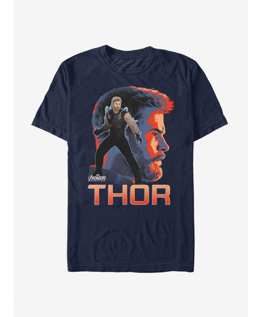 Seasonal Sale Marvel Avengers: Infinity War Thor View T-Shirt $5.28 T-Shirts