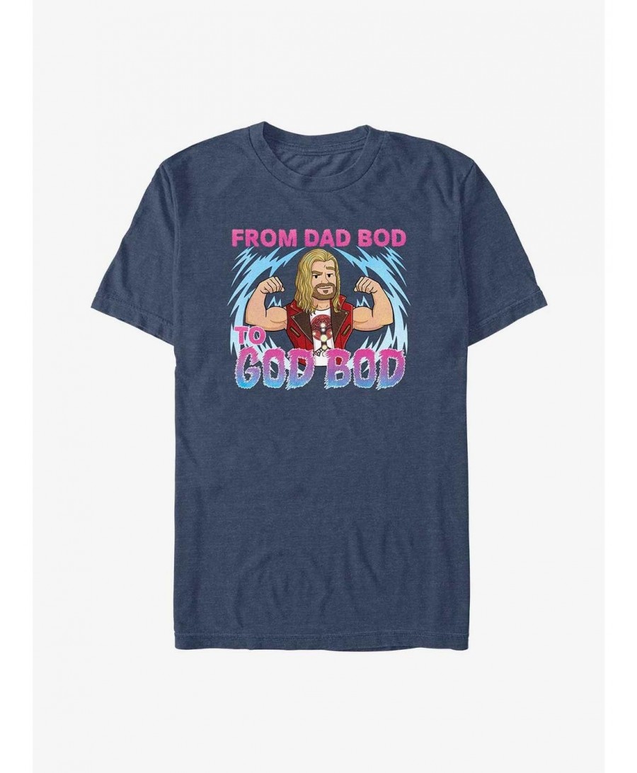 Pre-sale Marvel Thor: Love and Thunder Dad Bod To God Bod T-Shirt $7.30 T-Shirts