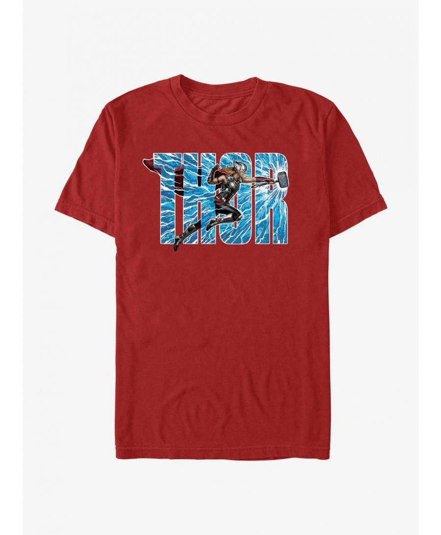 Absolute Discount Marvel Thor Thor Lightning Letters T-Shirt $4.97 T-Shirts