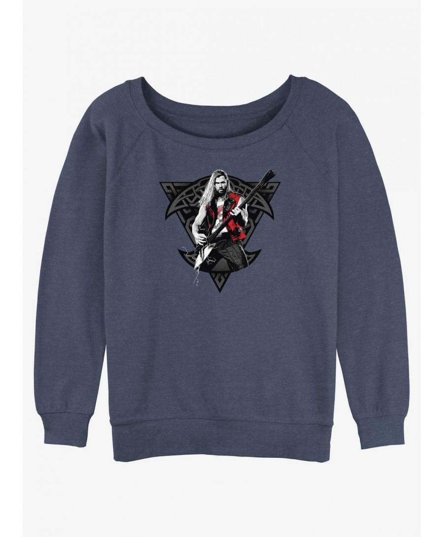 Festival Price Marvel Thor: Love and Thunder Rocker Viking Girls Slouchy Sweatshirt $12.99 Sweatshirts