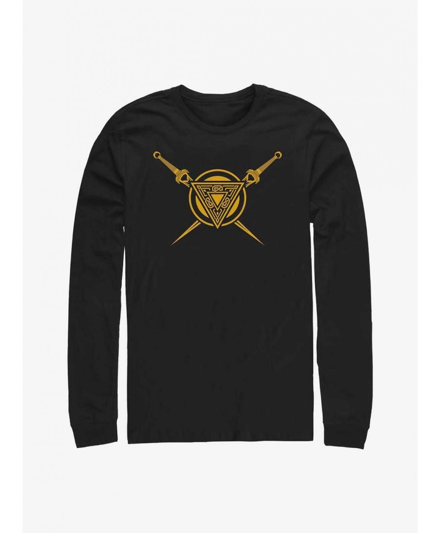 Exclusive Price Marvel Thor: Love And Thunder Asgard Shield Long Sleeve T-Shirt $12.11 T-Shirts