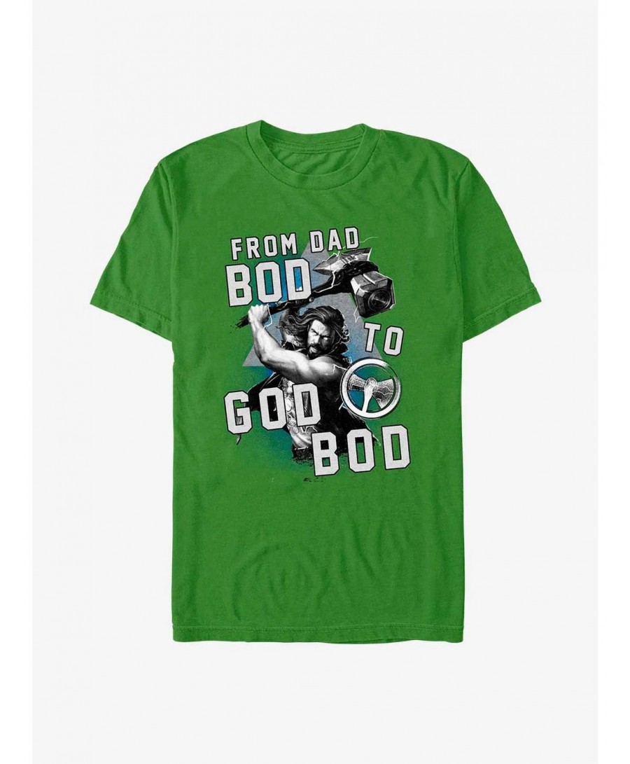 Fashion Marvel Thor: Love and Thunder From Dad Bod To God Bod T-Shirt $4.81 T-Shirts