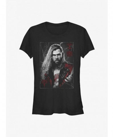 Seasonal Sale Marvel Thor: Love and Thunder Metalhead Thor Girls T-Shirt $5.82 T-Shirts