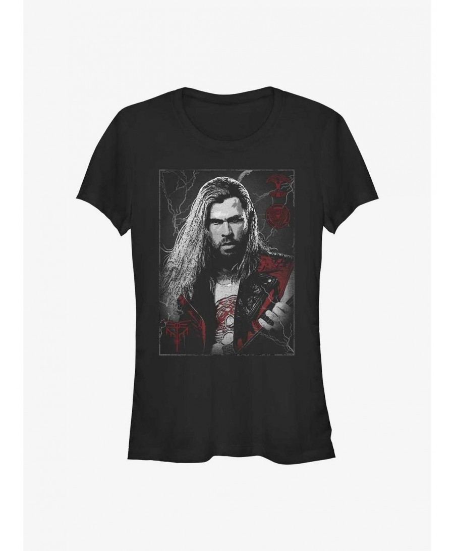 Seasonal Sale Marvel Thor: Love and Thunder Metalhead Thor Girls T-Shirt $5.82 T-Shirts