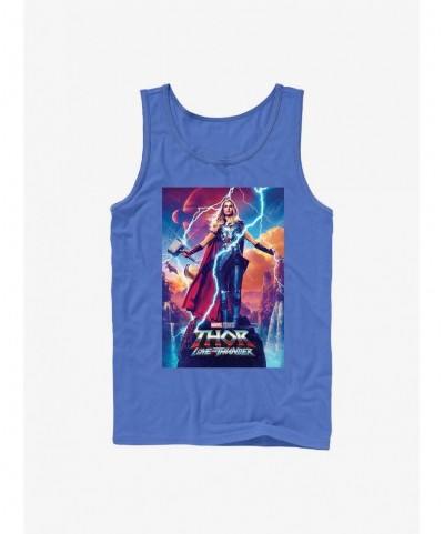 Discount Marvel Thor: Love and Thunder Mighty Thor Movie Poster Tank $7.77 Tanks