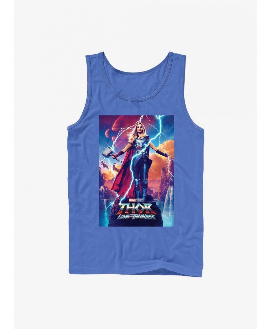 Discount Marvel Thor: Love and Thunder Mighty Thor Movie Poster Tank $7.77 Tanks