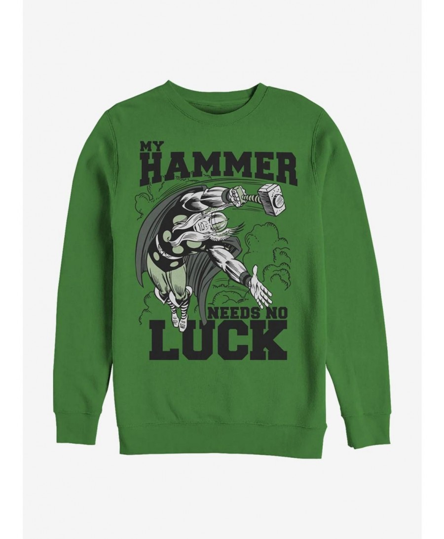 Premium Marvel Thor Hammer Luck Crew Sweatshirt $13.87 Sweatshirts