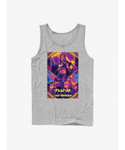 Low Price Marvel Thor: Love And Thunder Neon Poster Tank $8.76 Tanks