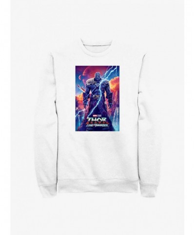 Hot Sale Marvel Thor: Love and Thunder Korg Movie Poster Sweatshirt $12.69 Sweatshirts