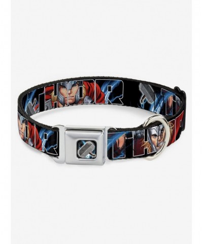 Exclusive Price Marvel Thor Poses Hammer Seatbelt Buckle Dog Collar $12.20 Pet Collars