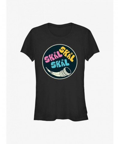 Wholesale Marvel Thor: Love and Thunder Skal Badge Girls T-Shirt $7.44 T-Shirts