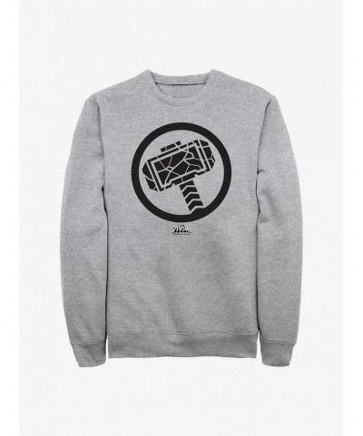 Fashion Marvel Thor: Love And Thunder Mjollnir Black Sweatshirt $13.58 Sweatshirts