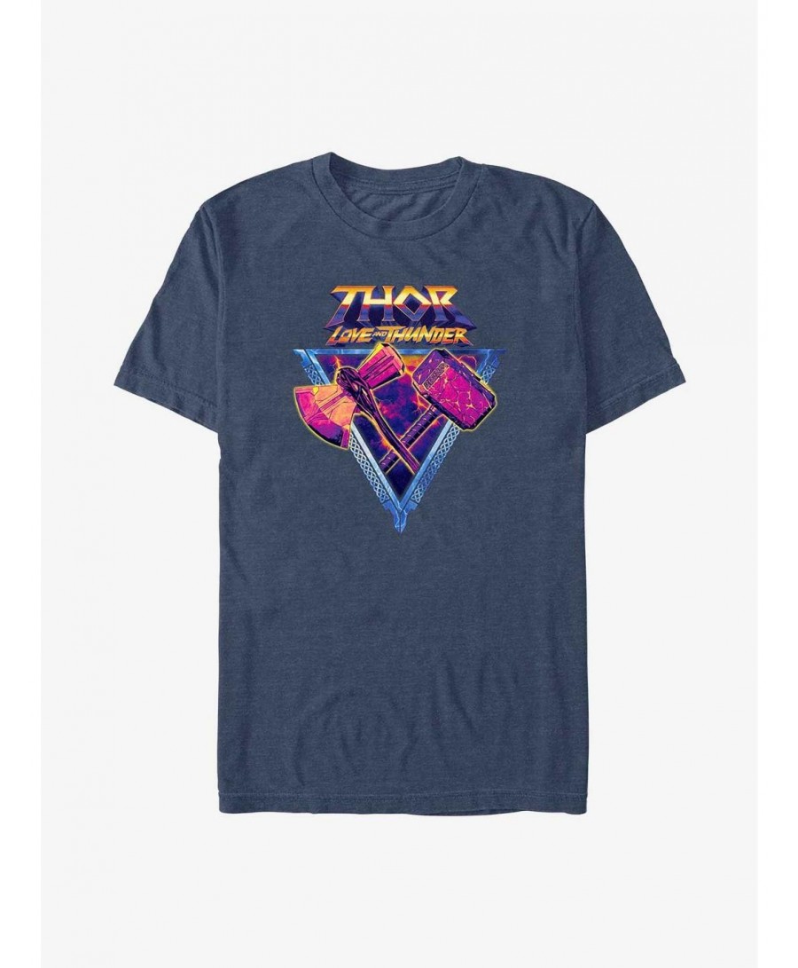 Low Price Marvel Thor: Love and Thunder Mjolnir and Stormbreaker T-Shirt $5.12 T-Shirts