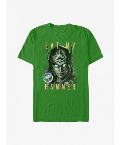 Limited-time Offer Marvel Thor: Love and Thunder Eat My Hammer Dr. Jane Foster Portrait T-Shirt $6.83 T-Shirts